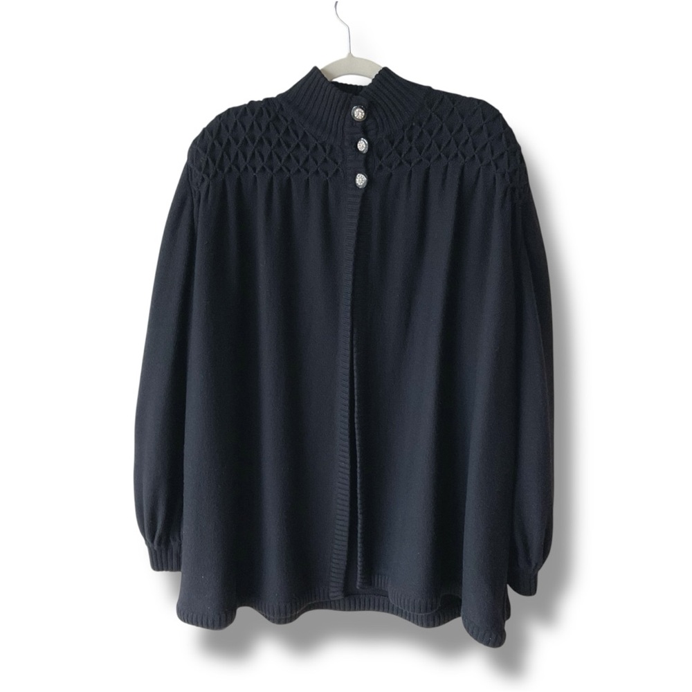 Valentino Studio Vintage Black Wool Sweater/Jacket IT Size 42/ US Size 8